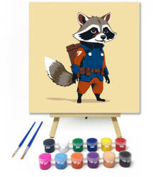  Csillagok közötti úton - gyerek számfestő készlet - 20×20 cm (Keretre feszítve)