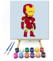  Vasember készenlétben - gyerek számfestő készlet - 20×20 cm (Keretre feszítve)