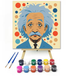  Gondolkodó tudós - gyerek számfestő készlet - 20×20 cm (Keretre feszítve)