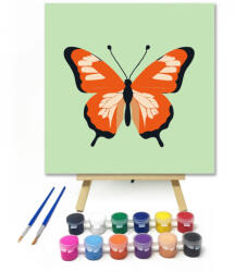  Narancs pillangó - gyerek számfestő készlet - 20×20 cm (Keretre feszítve)