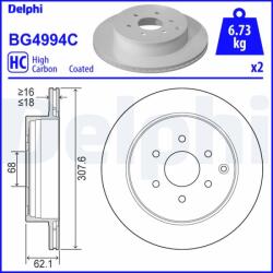DELPHI féktárcsa DELPHI BG4994C (BG4994C)