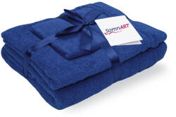 Somnart Set prosoape bumbac Somnart, 600gsm, de fata 50x90 cm + de corp 70x140 + de maini 30x50 cm - albastru (SET.3PROS.600G.ABS) Prosop