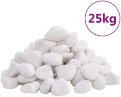 vidaXL Полирани камъчета 25 кг бели 2-5 см (155330)