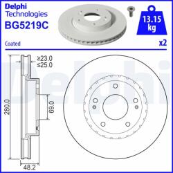 DELPHI féktárcsa DELPHI BG5219C (BG5219C)