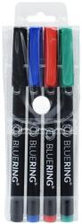 BLUERING Rostirón, tűfilc alkoholos készlet, 1mm OHP Bluering® M, 4 klf. szín - suplix