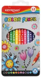 Keyroad Színes ceruza készlet háromszögletű, fém dobozban Keyroad 12 klf. szín - suplix