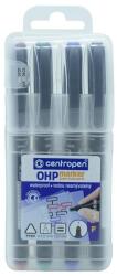 Centropen Alkoholos marker készlet, 0, 6mm, F OHP Centropen 2636, 4 klf. szín