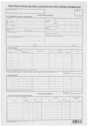 Pátria Külföldi kiküldetési utasítás és költségelszámolás, A/4 és 4 oldal B. 7300-261/ÚJ