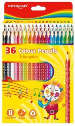Keyroad Színes ceruza készlet 18 cm háromszögletű Keyroad 36 klf. szín - suplix