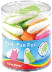 Keyroad Radír, PVC mentes 24 db/display Keyroad Fun Pod vegyes színek - suplix