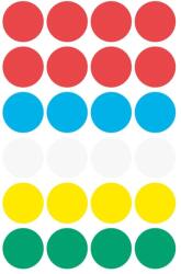 Avery Etikett címke, o18mm, jelölésre, 5 klf. szín 24 címke/ív, 4 ív/doboz, Avery vegyes - suplix