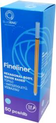 BLUERING Rostirón, tűfilc vízbázisú, 0, 5mm, hatszögletű test, Bluering® világoskék - suplix