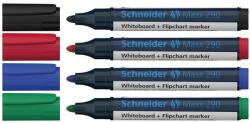Schneider Tábla- és flipchart marker készlet 2-3mm, kerek végű Schneider Maxx 290, 4 klf. szín - suplix