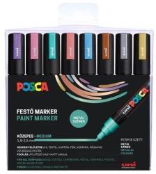 uni Dekormarker 1, 8-2, 5mm, Uni Posca PC-5M 8 db-os készlet. metál