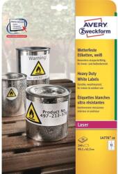 AVERY Etikett címke, 99, 1 x42, 3mm, időjárásálló poliészter, 12 címke/ív, 20 ív/doboz, Avery fehér - suplix