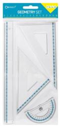 Connect Vonalzókészlet, 30 cm egyenes vonalzó, szögmérő, 45° 14 cm és 60° 18 cm háromszög vonalzó, 4 db/bliszter Connect - suplix