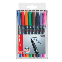 STABILO Alkoholos marker készlet 1mm, STABILO OHPen M, 8 klf. szín