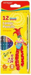 Keyroad Színes ceruza készlet kétvégű, háromszögletű Keyroad Duo 12 klf. szín - suplix