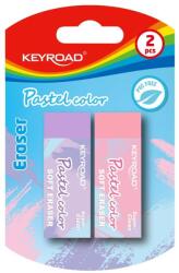 Keyroad Radír, PVC mentes 2 db/bliszter Keyroad Pastel Color vegyes színek