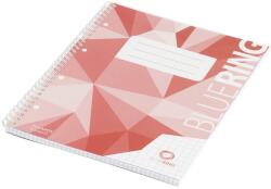 BLUERING Spirálfüzet A4, 70lap, műanyag borítós perforált lyukasztott Bluering® kockás