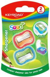 Keyroad Hegyező 1 lyukú fedeles 2 db/bliszter Keyroad Seed vegyes színek - suplix