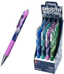 Vinson Golyóstoll nyomógombos 0, 7mm Vinson Wood 108 vegyes test displ 24 db/display - suplix