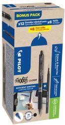 Pilot Rollertoll 0, 5mm, törölhető Pilot Frixion Clicker GreenPack, 12 toll + 12betét, írásszín fekete - suplix