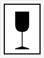  Etikett információs címke, 75x100mm, papír, Törékeny, óvatosan kezelendő! 300címke/tekercs - suplix
