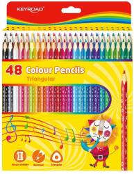 Keyroad Színes ceruza készlet 18 cm háromszögletű Keyroad 48 klf. szín - suplix