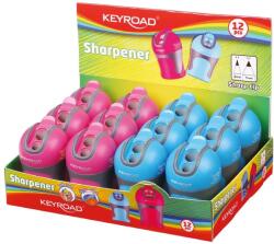 Keyroad Hegyező 2 lyukú tartályos, fedeles 12 db/display Keyroad Colour Special vegyes színek - suplix