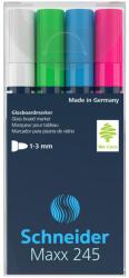 Schneider Üvegtábla marker 1-3mm, Schneider Maxx 245, 4 klf. szín - suplix