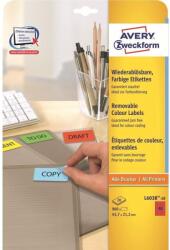 Avery Etikett címke, 45, 7 x21, 2mm, univerzális visszaszedhető, 48 címke/ív, 20 ív/doboz, Avery piros - suplix