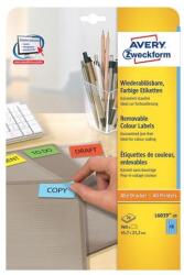 AVERY Etikett címke, 45, 7 x21, 2mm, univerzális visszaszedhető, 48 címke/ív, 20 ív/doboz, Avery kék - suplix