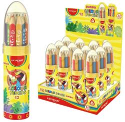 Keyroad Színes ceruza készlet vastag, háromszögletű rakéta palackban Keyroad Jumbo 12 klf. szín - suplix