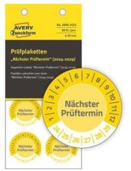 AVERY Etikett címke, o30mm, eltávolíthatatlan 8 címke/ív, 10 ív/doboz, Avery sárga - suplix