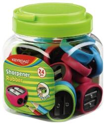 Keyroad Hegyező 2 lyukú 24 db/display Keyroad Rubber vegyes színek
