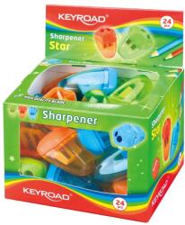 Keyroad Hegyező 2 lyukú tartályos 24 db/display Keyroad Starfish vegyes színek