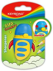Keyroad Hegyező 1 lyukú tartályos, fedeles, multifunkciós Keyroad Duo Sharpy vegyes színek - suplix