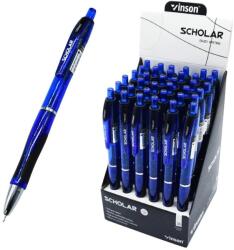 Vinson Golyóstoll nyomógombos Vinson V5 Scholar kék test gumírozott fogó 36 db-os displayben - suplix