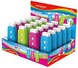 Keyroad Radír, PVC mentes 20 db/display Keyroad Smile Eraser vegyes színek