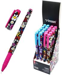 Vinson Golyóstoll kupakos, 0, 7mm Vinson Flower Garden A24 vegyes test displ 20 db/display - suplix