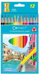 Connect Színes ceruza készlet, háromszögletű vastag Connect 12 klf. szín
