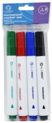 BLUERING Alkoholos marker készlet, 3mm, kerek hegyű 4-es készlet Bluering®