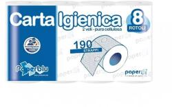 Paperdi Toalettpapír 2 rétegű kistekercses 100llulóz 190 lap/19, 95 m/tekercs 8 tekercs/csomag Paperblu Carta Igienica_Paperdi