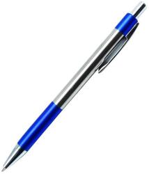  Golyóstoll nyomógombos 0, 7mm, fém test, műanyag fogórész kék, írásszín kék - suplix