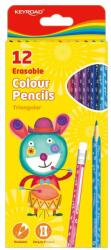 Keyroad Színes ceruza készlet radíros, háromszögletű Keyroad Erasable 12 klf. szín - suplix