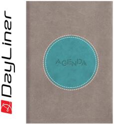 Dayliner Határidőnapló Central A5 napi, fehér lapokkal szürke - türkiz Dayliner 2026 - suplix