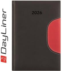 Dayliner Határidőnapló Memphis B5 heti, fehér lapokkal fekete-piros Dayliner 2026 - suplix