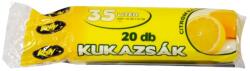 Szemeteszsák 35 liter 50 x 60 cm 20 db/tekercs 15 mikron sárga - suplix