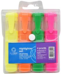 BLUERING Szövegkiemelő lapos testű készlet, Bluering®, 4 klf. szín - suplix